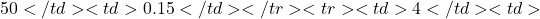 50</td> <td>0.15</td> </tr> <tr> <td>4</td> <td>